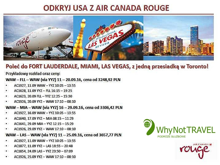 Leć z Air Canada Rouge do USA