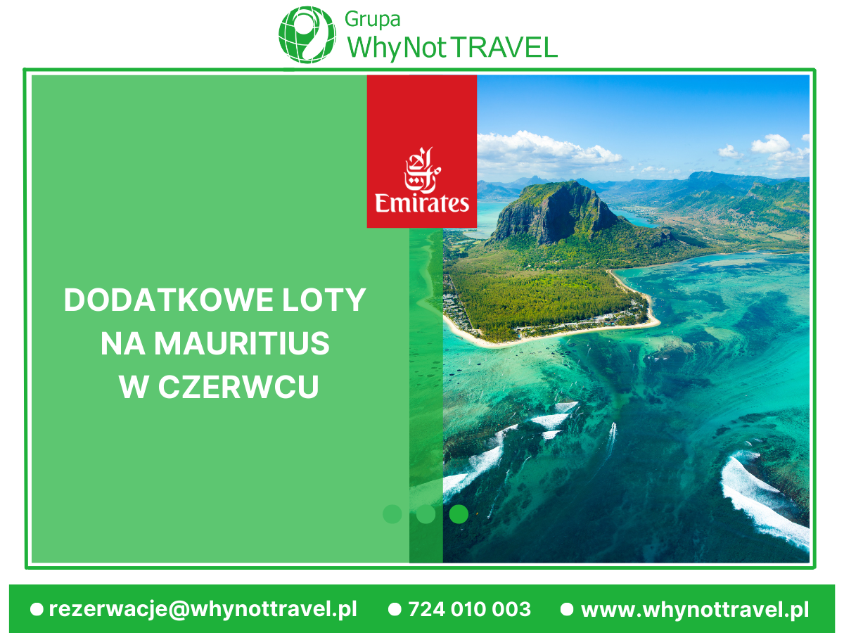 Dodatkowe loty Emirates na Mauritius w czerwcu