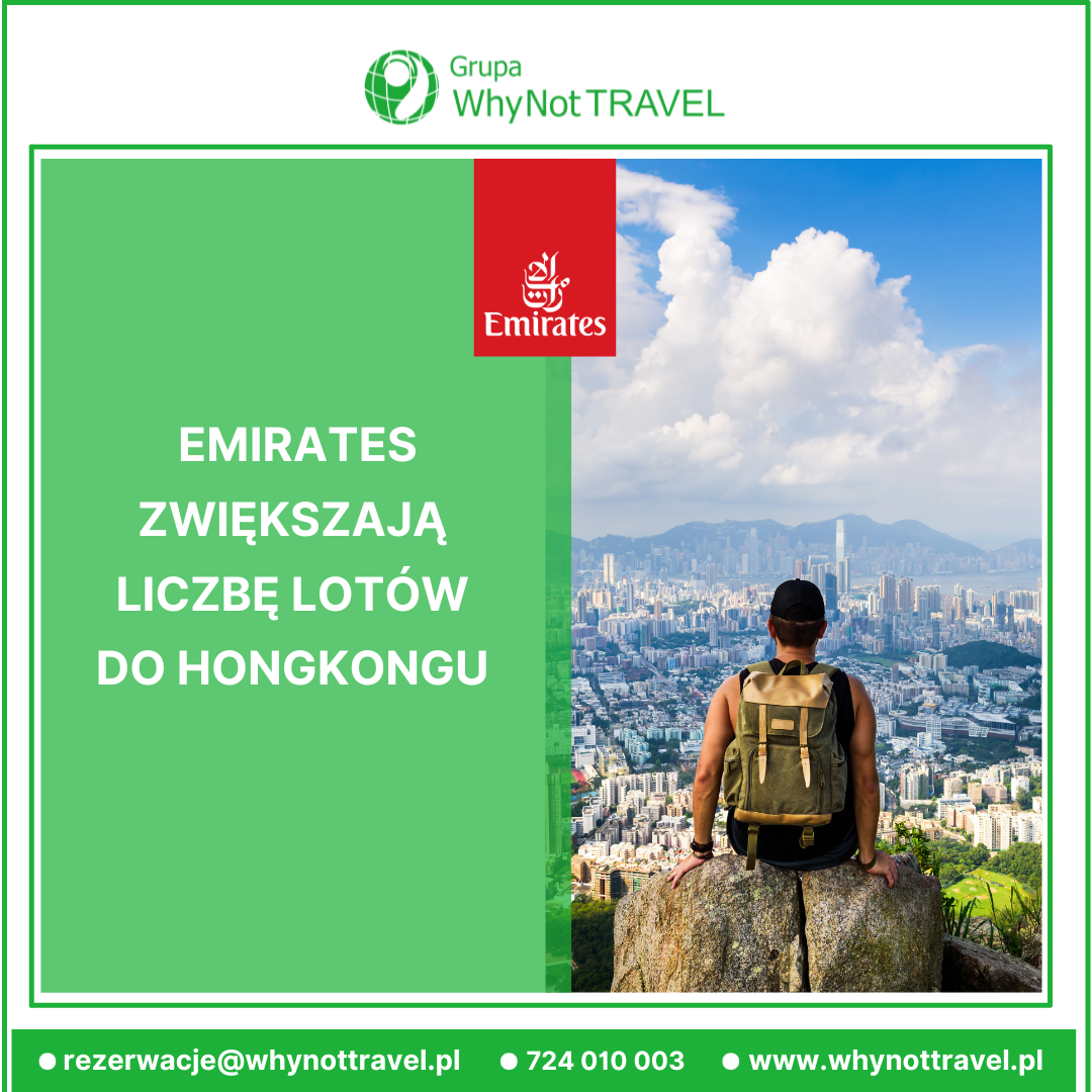 Emirates zwiększają liczbę lotów do Hongkongu
