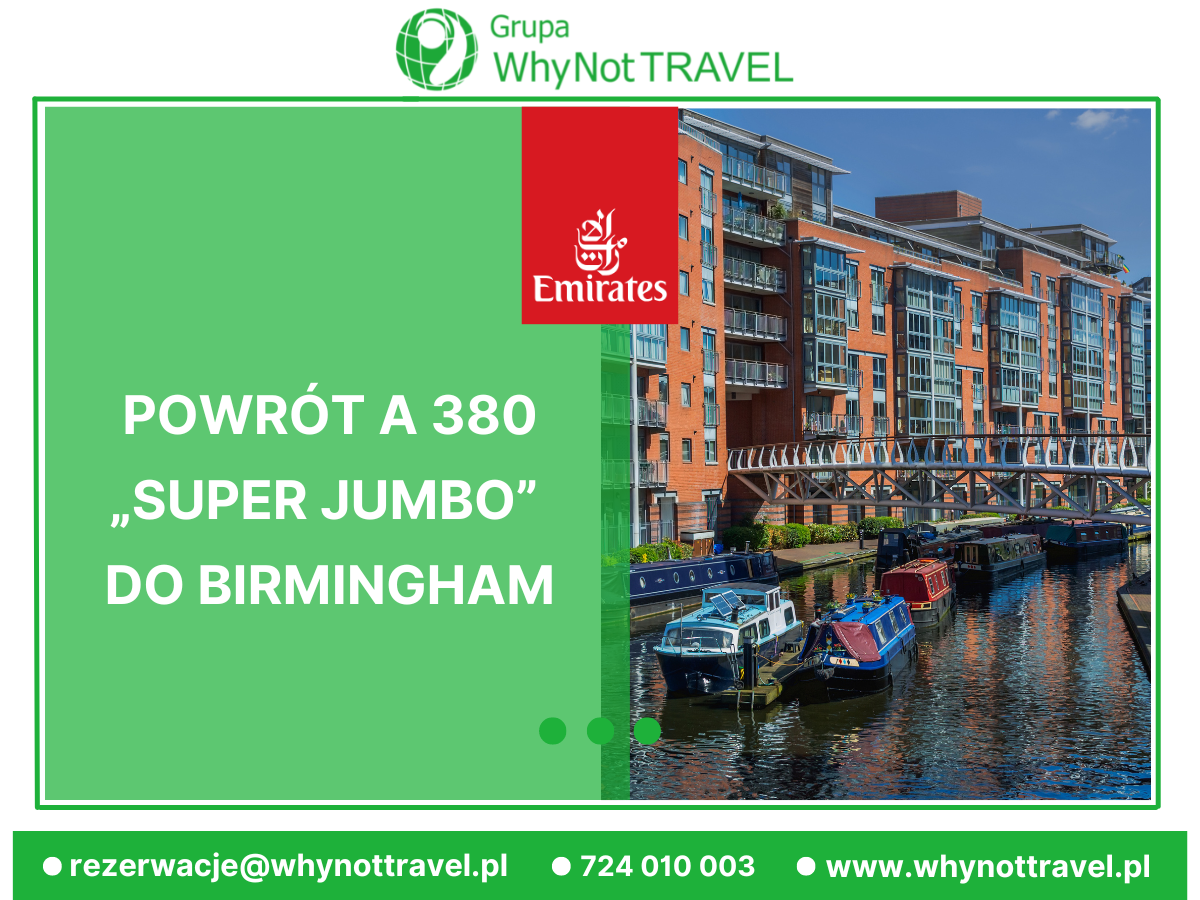 Emirates: powrót A 380 „Super Jumbo” do Birmingham